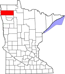 Karte von Marshall County innerhalb von Minnesota