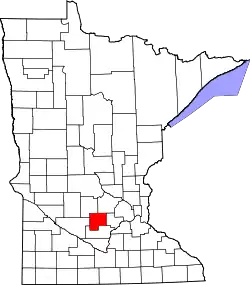 Karte von McLeod County innerhalb von Minnesota