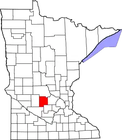 Karte von Meeker County innerhalb von Minnesota