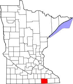Karte von Mower County innerhalb von Minnesota