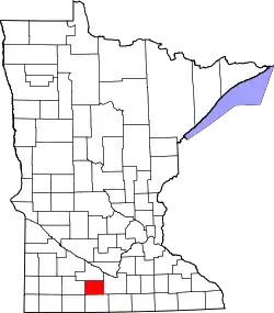 Karte von Watonwan County innerhalb von Minnesota