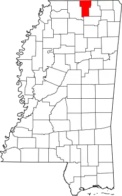 Karte von Benton County innerhalb von Mississippi
