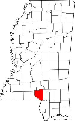 Karte von Marion County innerhalb von Mississippi
