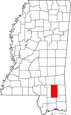 Karte von Perry County innerhalb von Mississippi