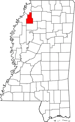 Karte von Quitman County innerhalb von Mississippi