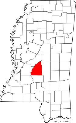 Karte von Rankin County innerhalb von Mississippi