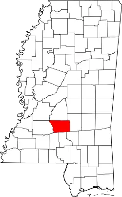 Karte von Simpson County innerhalb von Mississippi