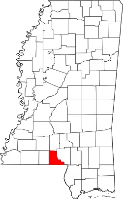 Karte von Walthall County innerhalb von Mississippi