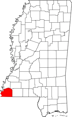 Karte von Wilkinson County innerhalb von Mississippi