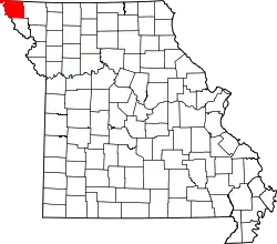 Karte von Atchison County innerhalb von Missouri