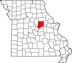 Karte von Callaway County innerhalb von Missouri