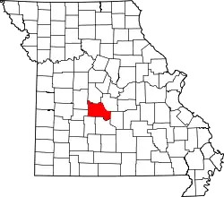 Karte von Camden County innerhalb von Missouri