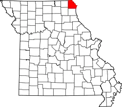 Karte von Clark County innerhalb von Missouri