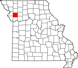 Karte von Clinton County innerhalb von Missouri