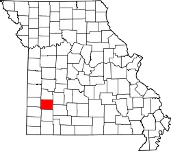 Karte von Dade County innerhalb von Missouri