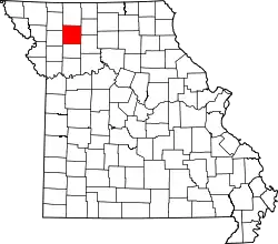 Karte von Daviess County innerhalb von Missouri