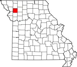 Karte von DeKalb County innerhalb von Missouri