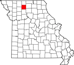 Karte von Grundy County innerhalb von Missouri