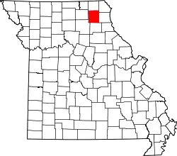 Karte von Knox County innerhalb von Missouri