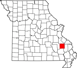 Karte von Madison County innerhalb von Missouri