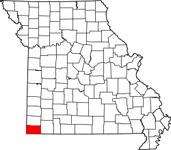 Karte von McDonald County innerhalb von Missouri