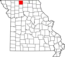 Karte von Mercer County innerhalb von Missouri
