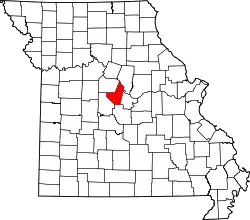 Karte von Moniteau County innerhalb von Missouri