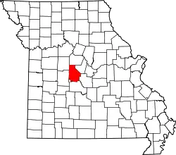 Karte von Morgan County innerhalb von Missouri