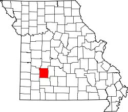 Karte von Polk County innerhalb von Missouri