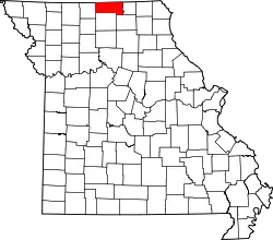 Karte von Putnam County innerhalb von Missouri