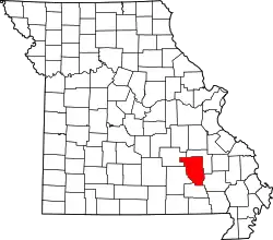 Karte von Reynolds County innerhalb von Missouri