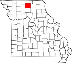 Karte von Sullivan County innerhalb von Missouri