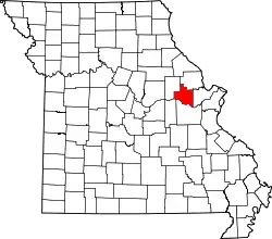 Karte von Warren County innerhalb von Missouri