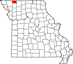 Karte von Worth County innerhalb von Missouri