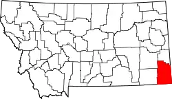 Karte von Carter County innerhalb von Montana