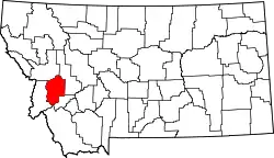Karte von Granite County innerhalb von Montana