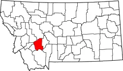 Karte von Jefferson County innerhalb von Montana