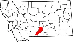 Karte von Stillwater County innerhalb von Montana