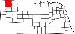 Karte von Dawes County innerhalb von Nebraska
