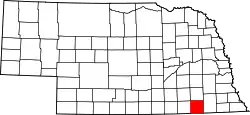 Karte von Jefferson County innerhalb von Nebraska