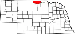 Karte von Keya Paha County innerhalb von Nebraska