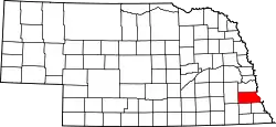 Karte von Otoe County innerhalb von Nebraska