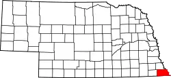 Karte von Richardson County innerhalb von Nebraska