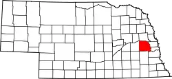 Karte von Saunders County innerhalb von Nebraska