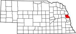 Karte von Washington County innerhalb von Nebraska