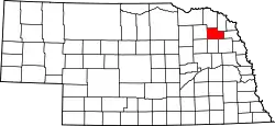 Karte von Wayne County innerhalb von Nebraska