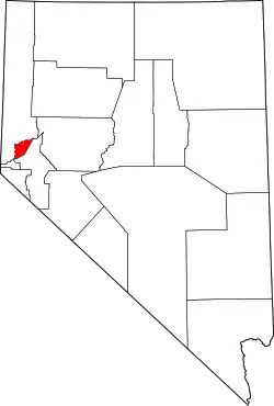 Karte von Storey County innerhalb von Nevada