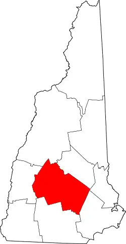 Karte von Merrimack County innerhalb von New Hampshire