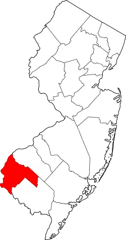 Karte von Salem County innerhalb von New Jersey