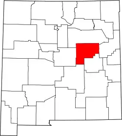 Karte von Guadalupe County innerhalb von New Mexico